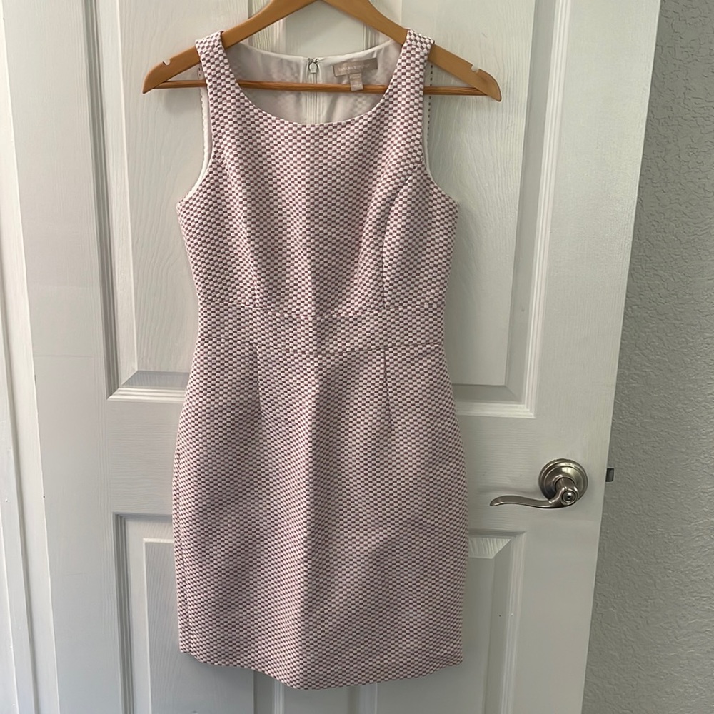 Banana Republic Pink and White Textured Mini Dress